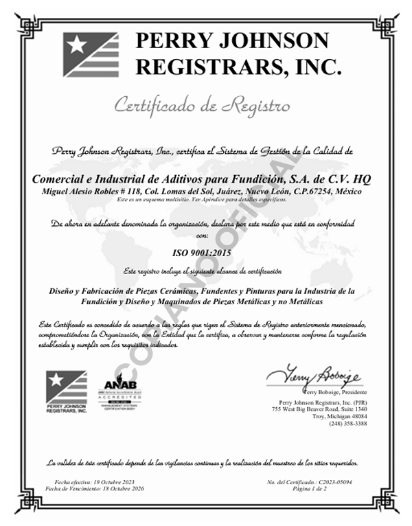 CERTIFICACION ISO 9001:2015